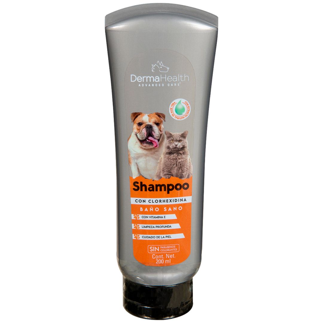 SHAMPOO PERROS Y GATOS 2 EN 1 + CLOREXIDINA (DERMAHEALTH)