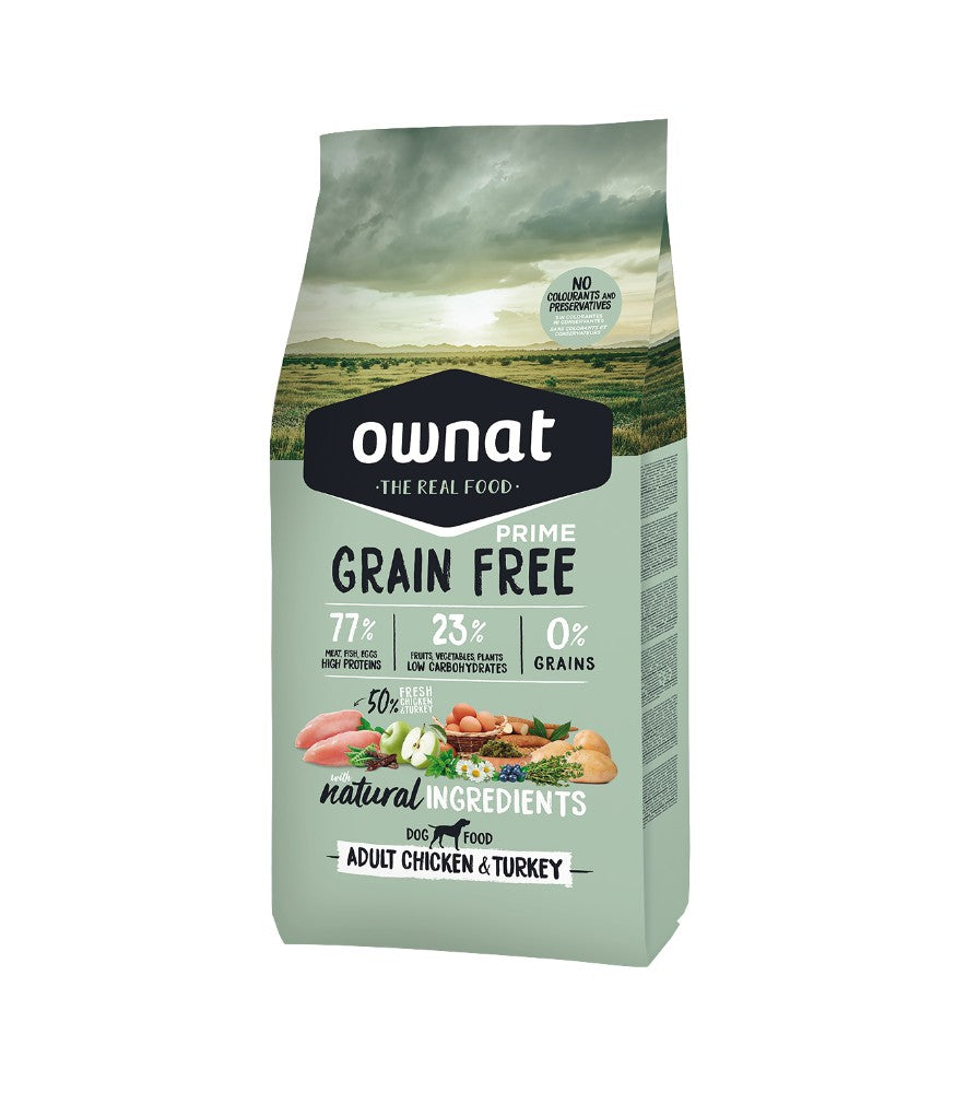 OWNAT GRAIN FREE PRIME PERRO ADULTO PAVO Y POLLO