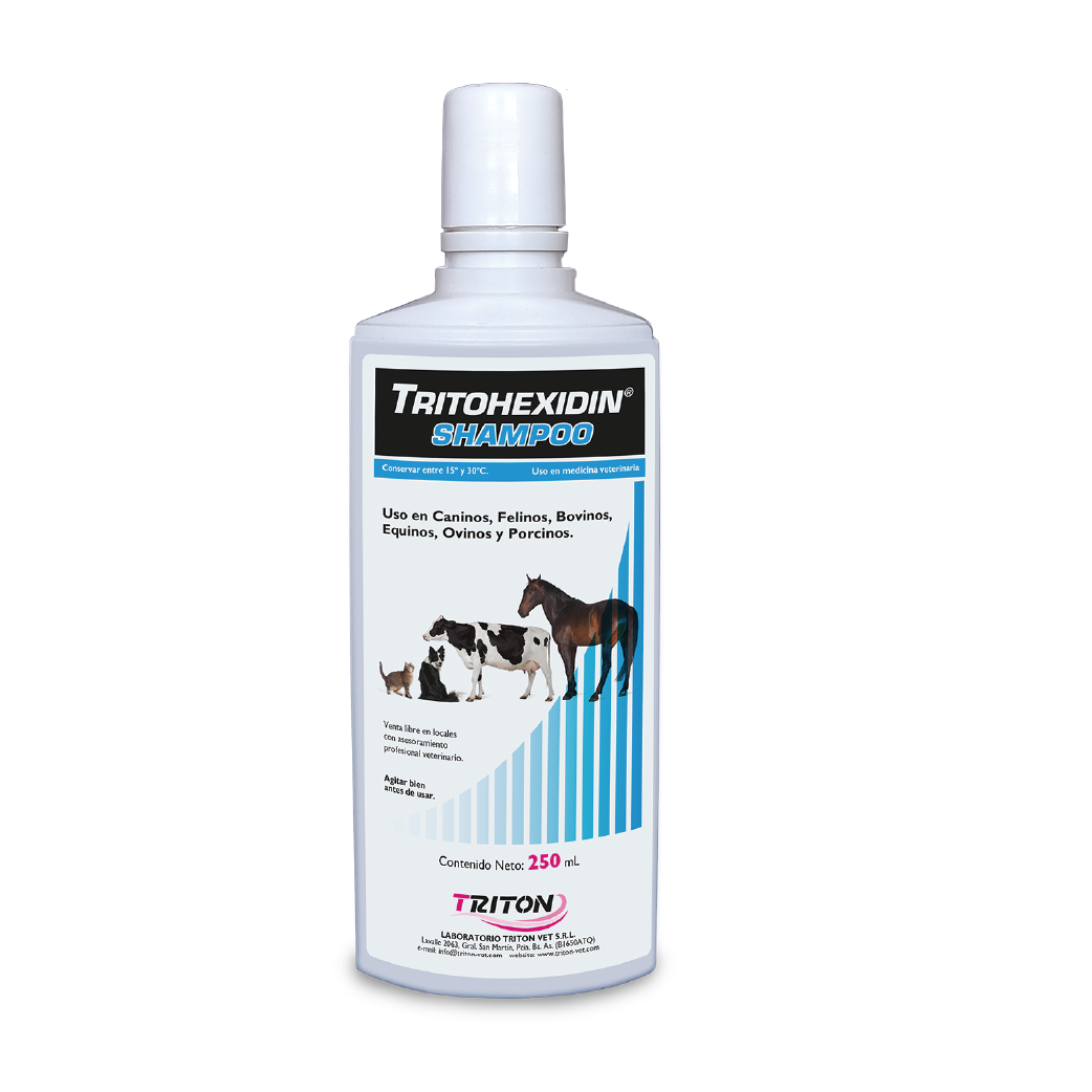 SHAMPOO TRITOHEXIDIN PERROS GATOS BOVINOS EQUINOS