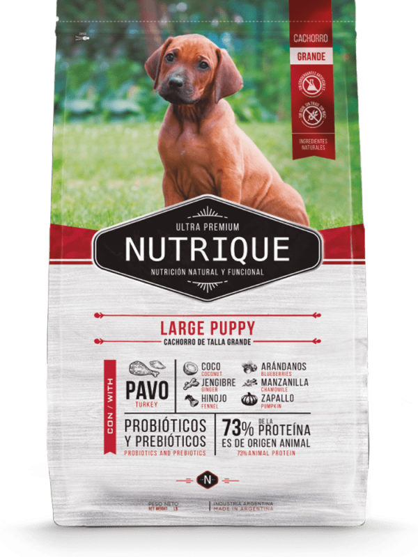 NUTRIQUE LARGE PUPPY, perro cachorro talla grande (2 a 15 meses de edad)