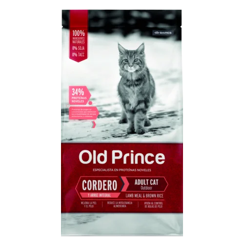 OLD PRINCE GATOS ADULTOS, cordero y arroz integral.