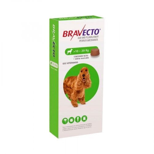 BRAVECTO, TABLETA ANTIPULGAS PARA PERROS.