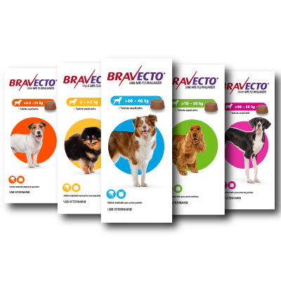 BRAVECTO, TABLETA ANTIPULGAS PARA PERROS.