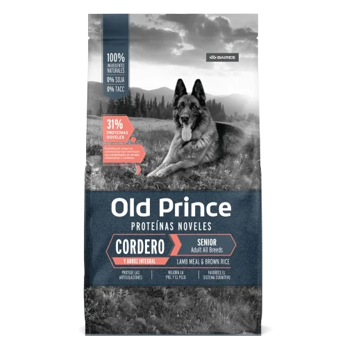 OLD PRINCE SENIOR TODAS LAS RAZAS, cordero y arroz integral