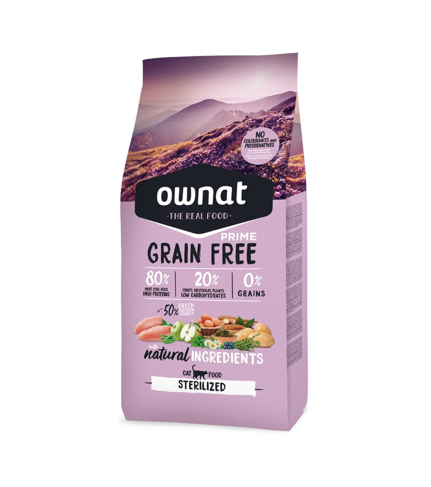 OWNAT GRAIN FREE PRIME GATOS CASTRADOS PAVO Y POLLO