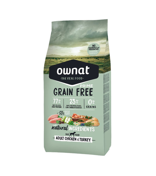 OWNAT GRAIN FREE PRIME PERRO ADULTO PAVO Y POLLO