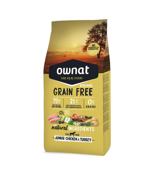 OWNAT GRAIN FREE PRIME PERRO JUNIOR PAVO Y POLLO