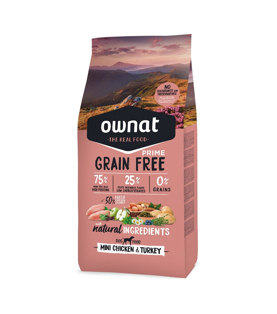 OWNAT GRAIN FREE PRIME PERRO MINI PAVO Y POLLO