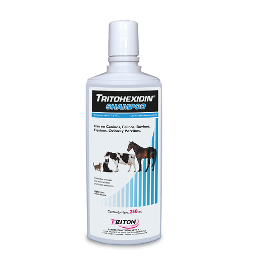 SHAMPOO TRITOHEXIDIN PERROS GATOS BOVINOS EQUINOS