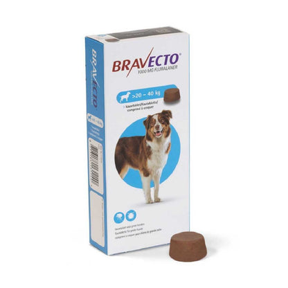 BRAVECTO, TABLETA ANTIPULGAS PARA PERROS.