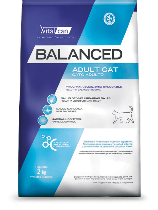 VITALCAN BALANCED GATO ADULTO, gatos adultos de 1 a 7 años de edad.