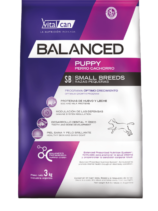 VITALCAN BALANCED PERRO CACHORRO RAZA PEQUEÑA, perros cachorros de hasta 12 meses de edad.