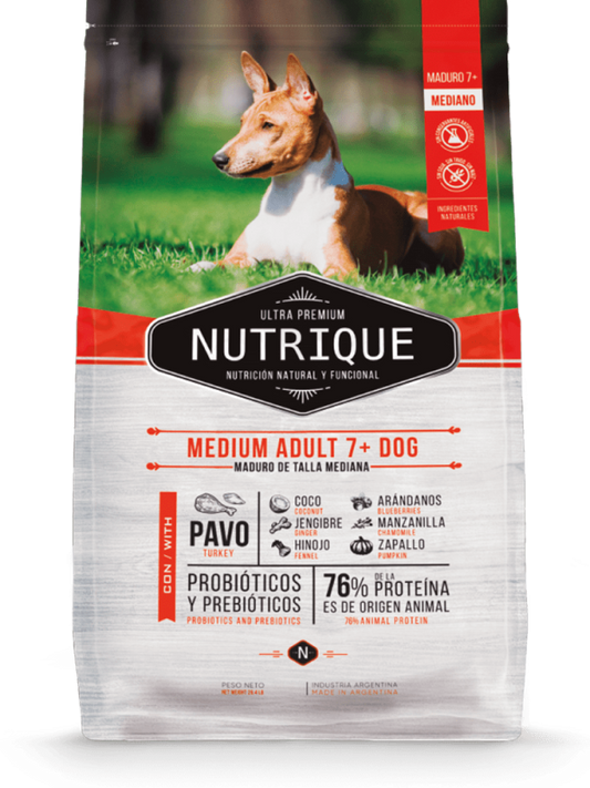 NUTRIQUE PERRO MEDIUM, perro adulto de talla mediana (mayor a 7 años de edad)