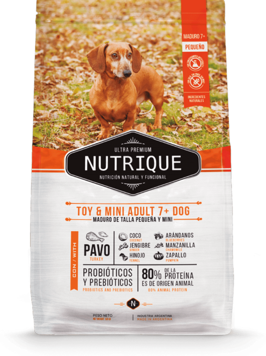 NUTRIQUE PERRO TOY & MINI, perro adulto maduro de talla pequeña (mayor a 7 años de edad)