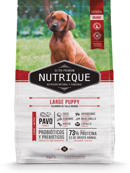 NUTRIQUE LARGE PUPPY, perro cachorro talla grande (2 a 15 meses de edad)