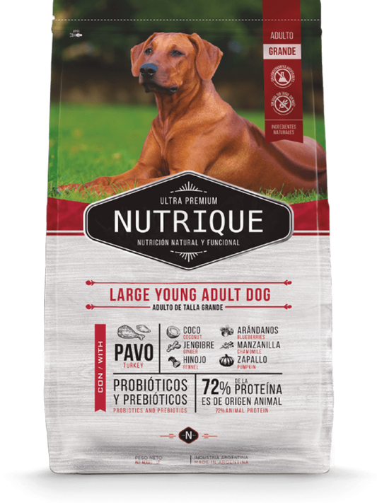 NUTRIQUE PERRO LARGE YOUNG, perro adulto de talla grande (15 meses a 6 años de edad)
